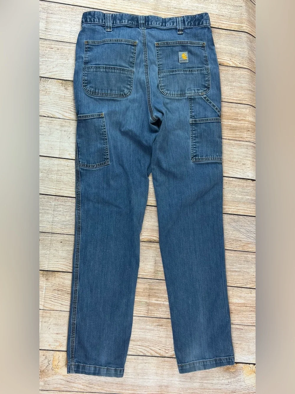 Mens Carhartt Relaxed Rugged Flex Denim Blue Jeans Size 32x34